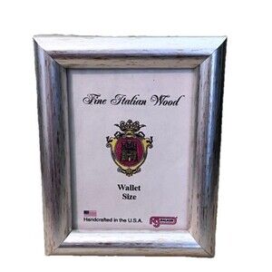 Galassi Photo Frame Fine Italian Wood • Handcrafted USA Wallet Size Silver